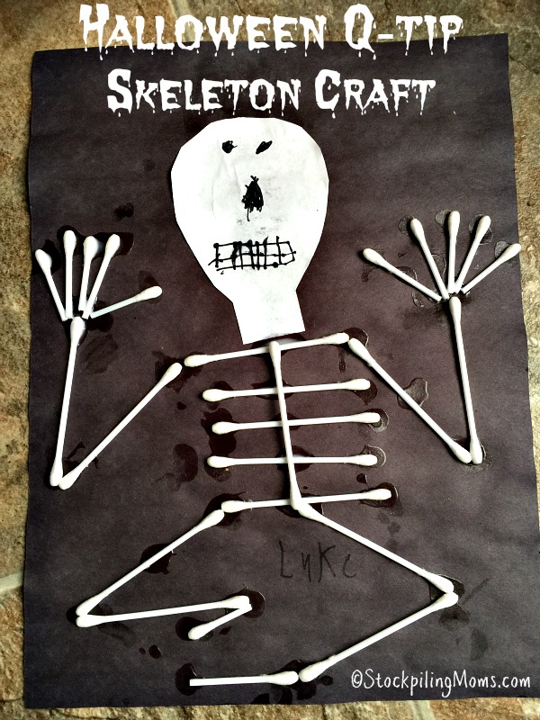 Halloween Qtip Skeleton Craft