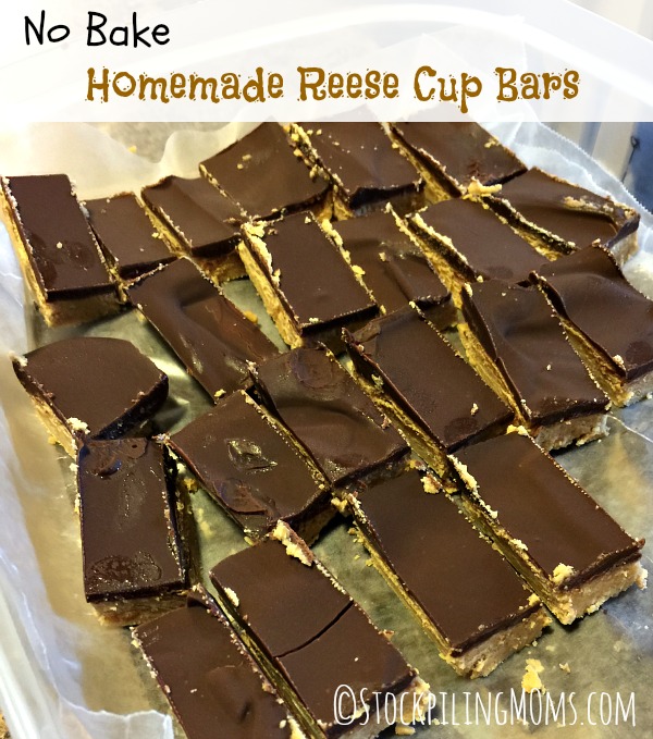 No Bake Homemade Peanut butter Cup Bars