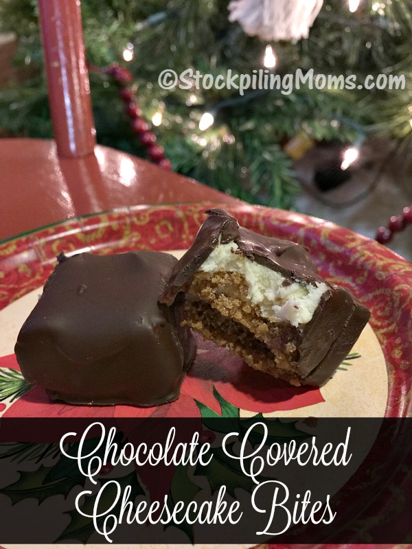 Chocolate Covered Cheesecake Bites 