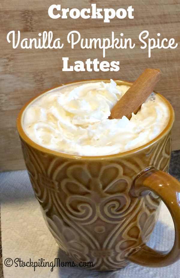 Crockpot Vanilla Pumpkin Spice Lattes