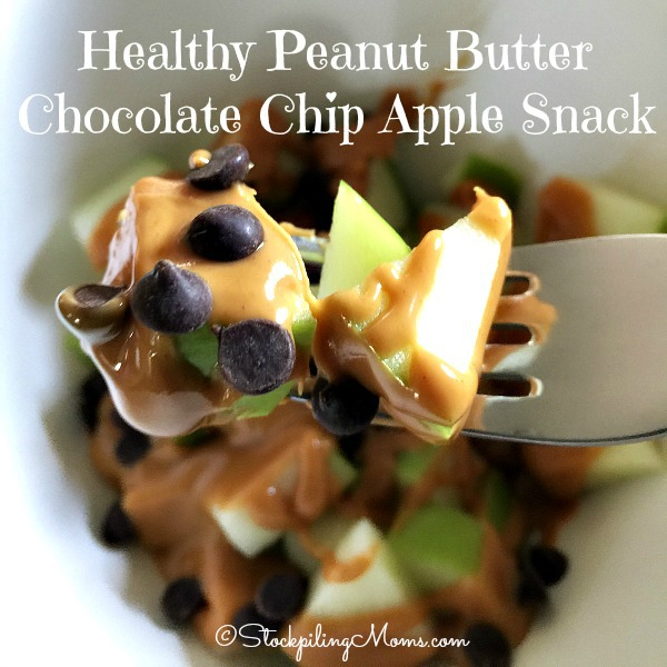 Healthy Peanut Butter Chocolate Chip Apple Snack