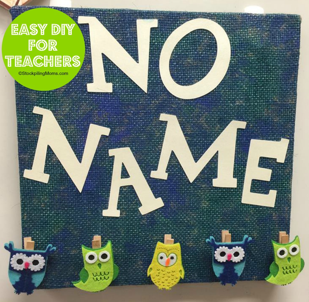 Easy Teacher DIY – No Name Homework Board