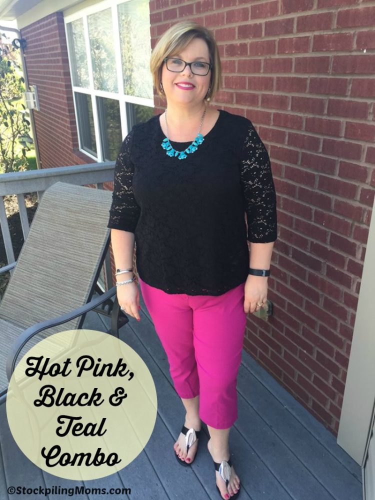 Why I am in LOVE with this Hot Pink, Black and Teal Outfit