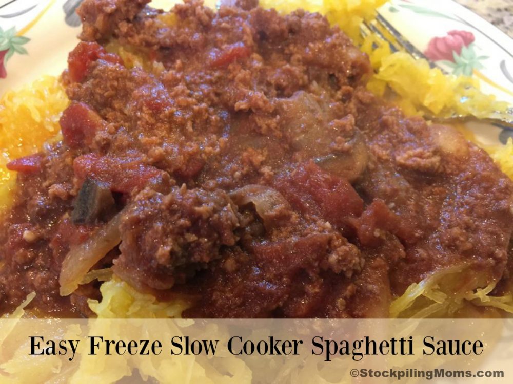 Easy Freezer Slow Cooker Spaghetti Sauce