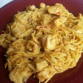 This Healthy Chicken Spaghetti recipe is a great Crockpot chicken dinner or easy freezer meal that everyone will love!