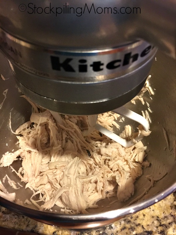 How To Shred Chicken Using A Mixer Stockpiling Moms