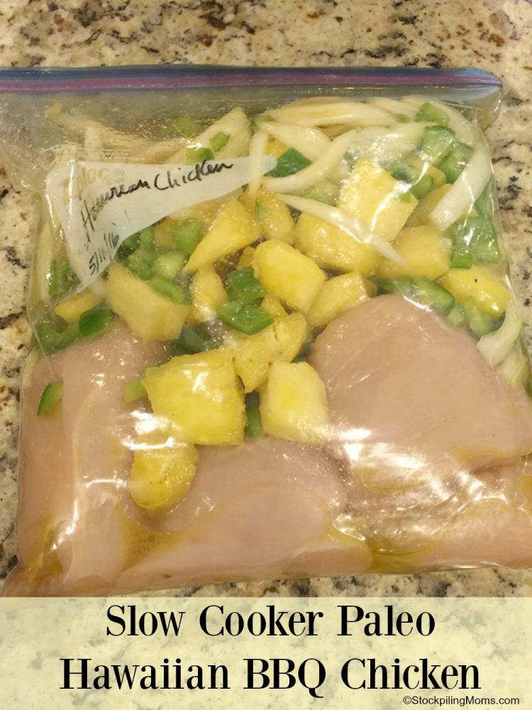 Slow Cooker Paleo Hawaiian BBQ Chicken Freezer Meal