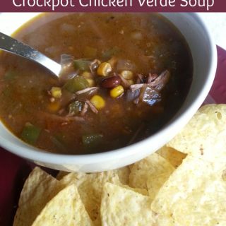 Don't miss our delicious Weight Watchers Crockpot Chicken Verde Soup! A delicious and easy meal that works as a freezer meal, healthy option, and Crockpot meal!