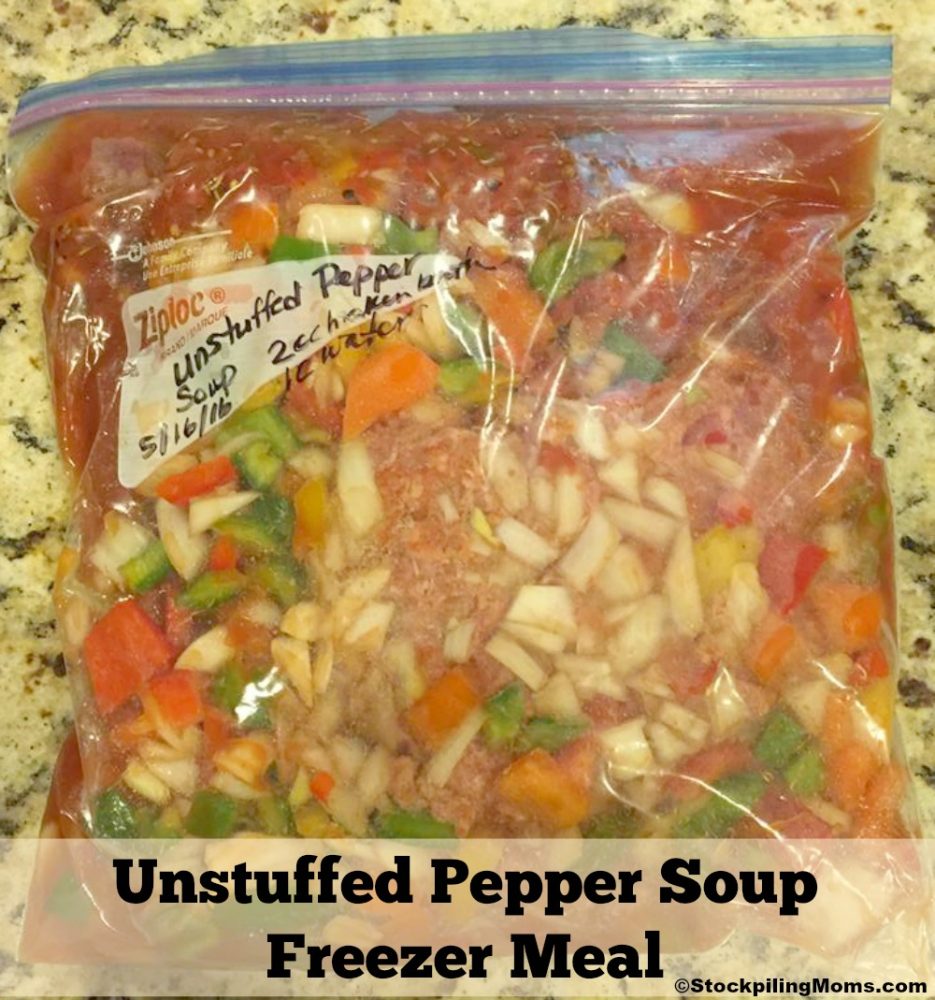 Unstuffed Pepper Soup Freezer Meal