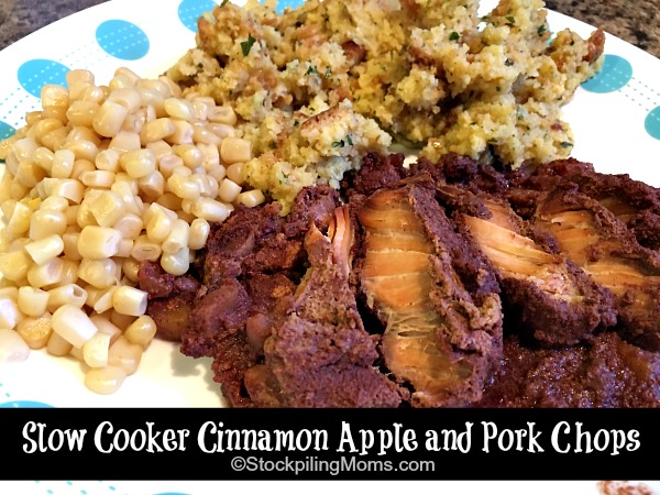 Slow Cooker Cinnamon Apple and Pork Chops