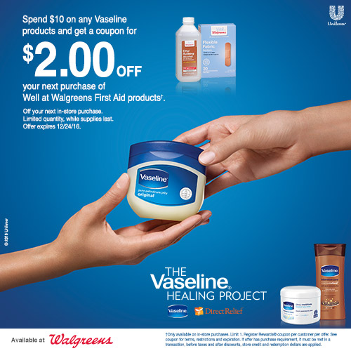 Save at Walgreens and help support The Vaseline Healing Project