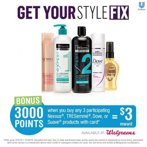 Save on TRESemmé, Dove, Nexxus or Suave Hair this month at Walgreens