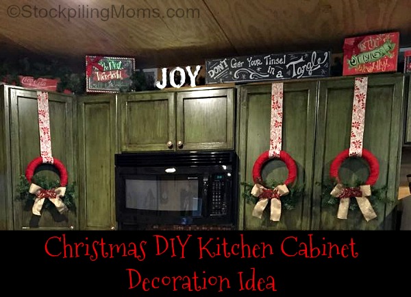 Christmas DIY Kitchen Cabinet Decoration Idea
