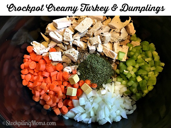Crockpot Creamy Turkey & Dumplings