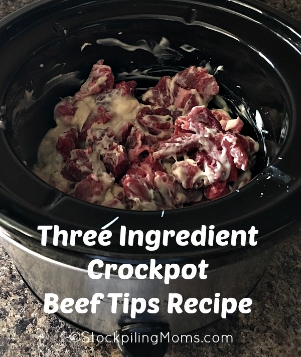 Three Ingredient Crockpot Beef Tips
