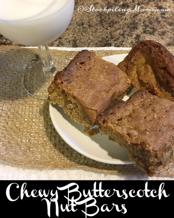 Chewy Butterscotch Nut Bars