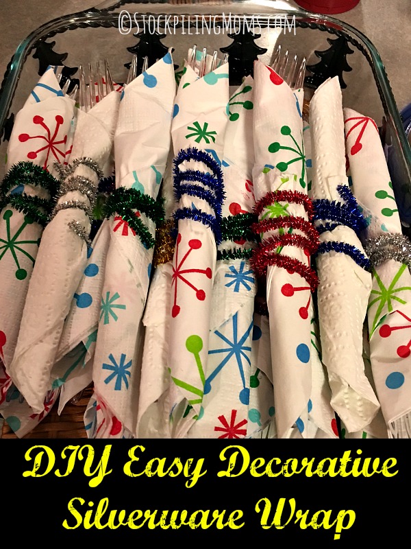 DIY Easy Decorative Silverware Wrap