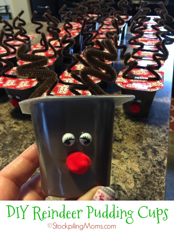 Reindeer Candy Cane Pudding Cups