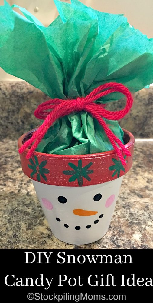 How To Make a Snowman Candy Pot Gift Idea