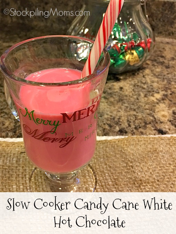 Slow Cooker Candy Cane White Hot Chocolate