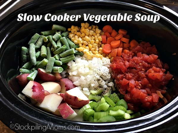 Slow Cooker Vegetable Soup Stockpiling Moms