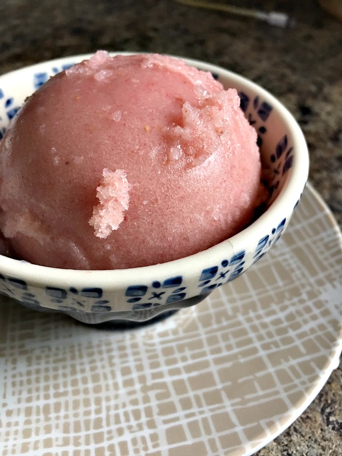 Two Ingredient Strawberry Sorbet