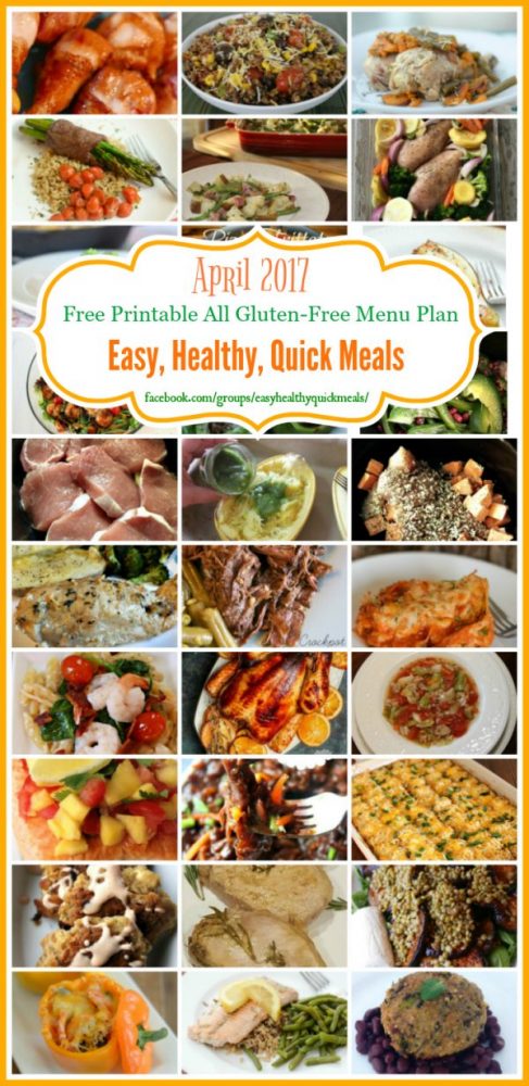 Easy Healthy Quick Monthly Menu Plan