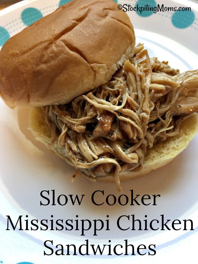 Slow Cooker Mississippi Chicken Sandwiches