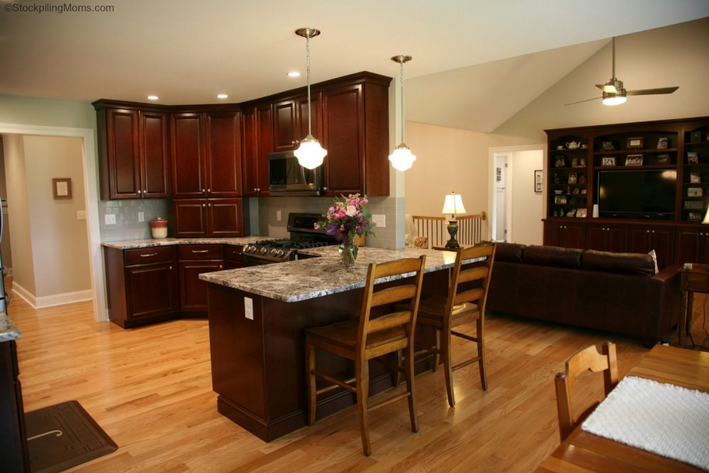 Kitchen Design Dark Cherry Cabinets And Black Stainless Steel Appliances   Kitchen 5 