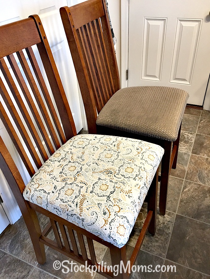 How to Redo the Fabric on Kitchen Chairs - STOCKPILING MOMS™