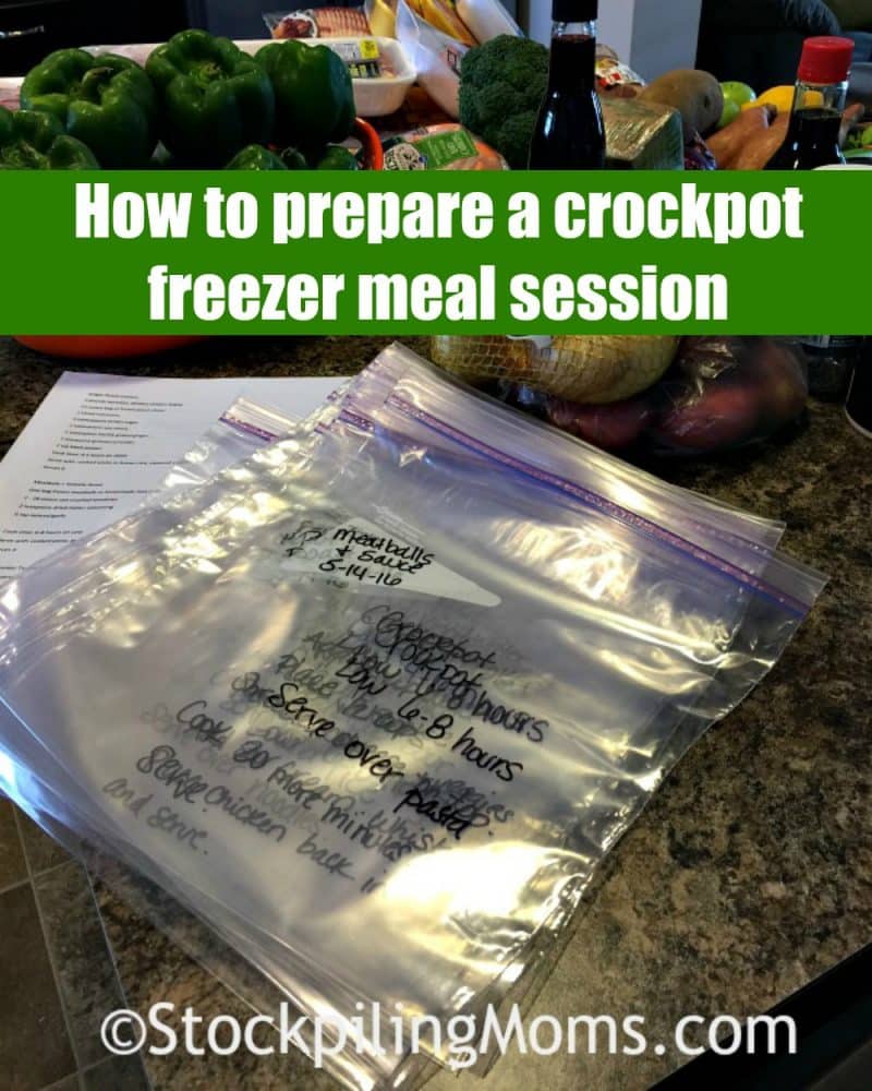 How to prepare a crockpot freezer meal session