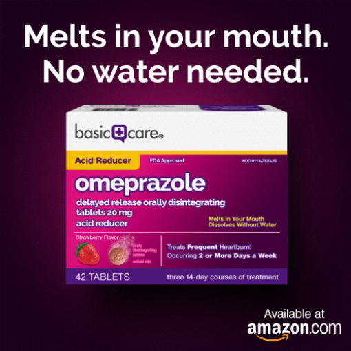 Basic Care Omeprazole ODT Available at Amazon