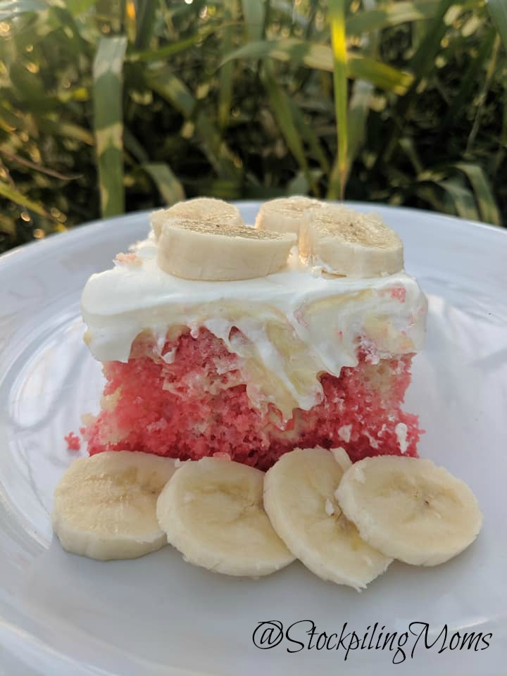 Strawberry Banana Vanilla Poke Cake - STOCKPILING MOMS™