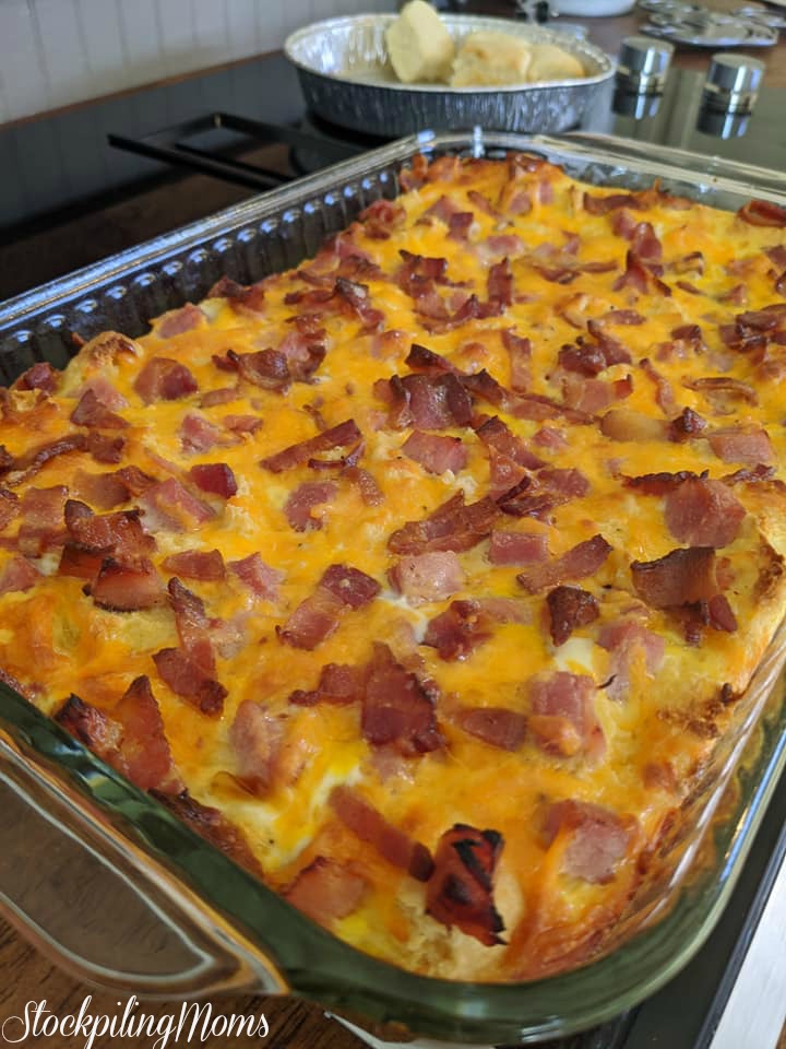 Ham Bacon Egg and Cheese Breakfast Casserole