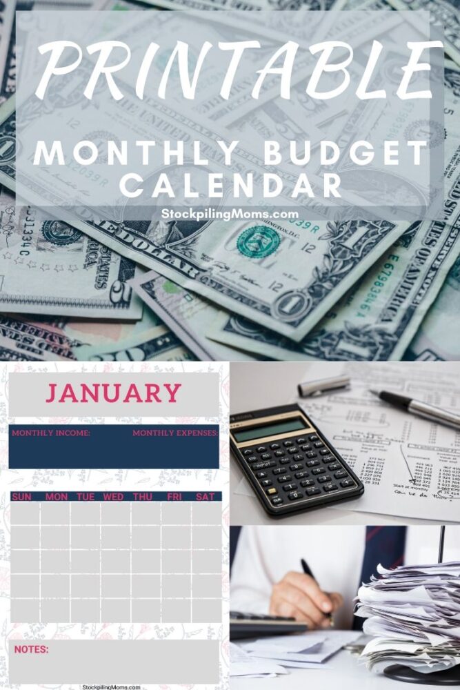 12 Month Printable Budget Calendar - STOCKPILING MOMS™