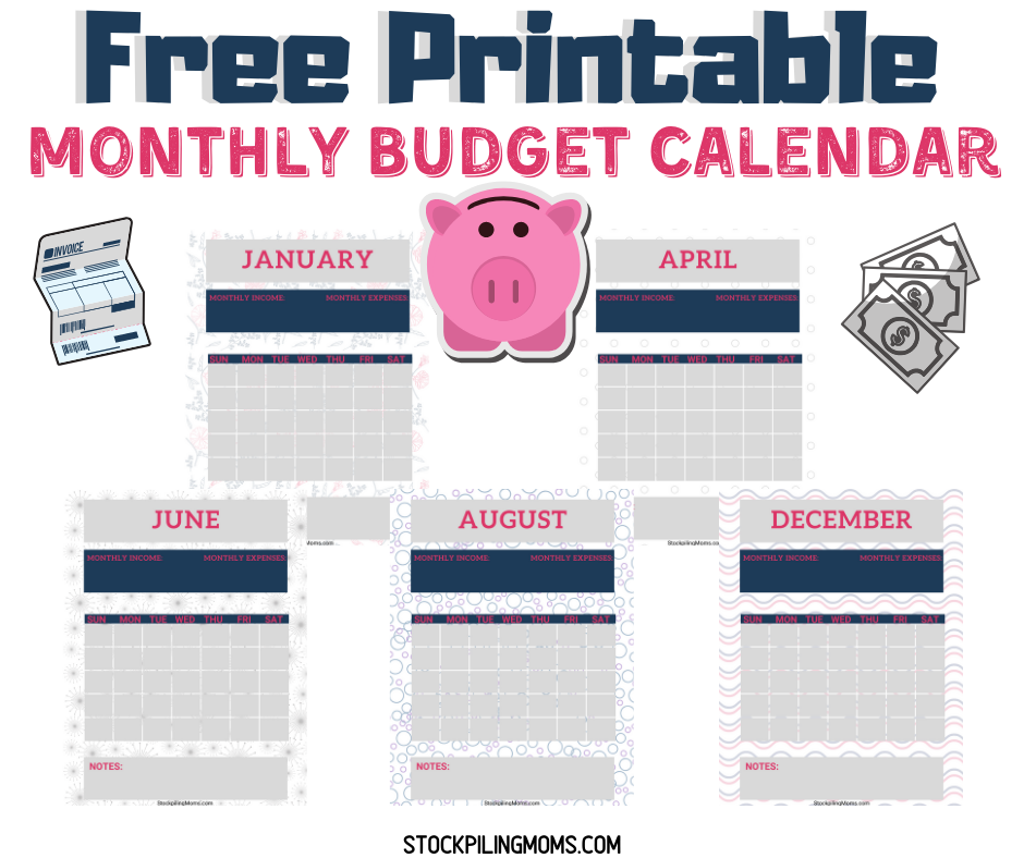 12 Month Printable Budget Calendar