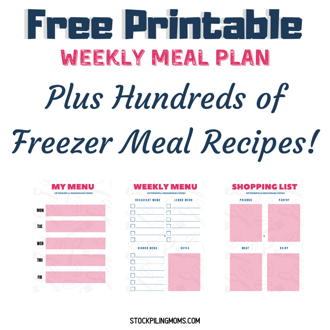 Weekly Meal Plan Printable - STOCKPILING MOMS™