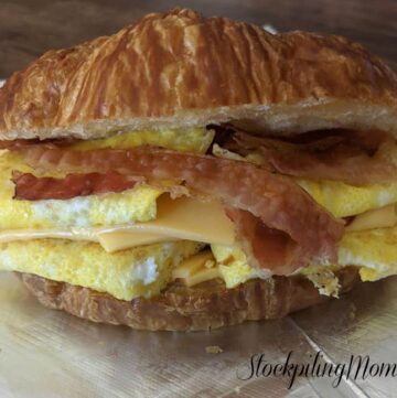 bacon, egg, and cheese croissant