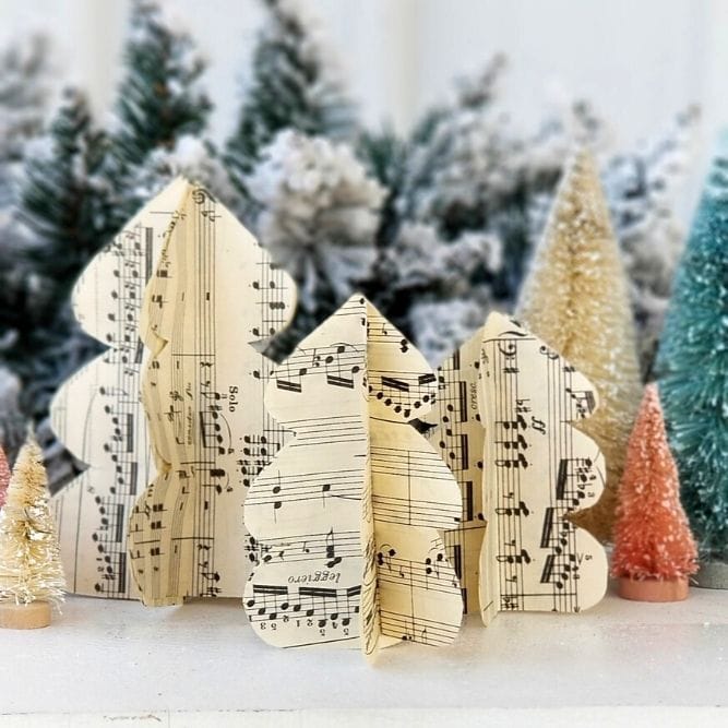 Sheet Music Miniature Christmas Trees