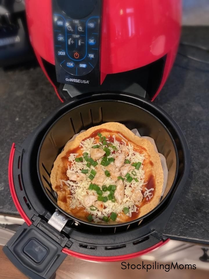 Air Fryer BBQ Chicken Pizza - STOCKPILING MOMS™