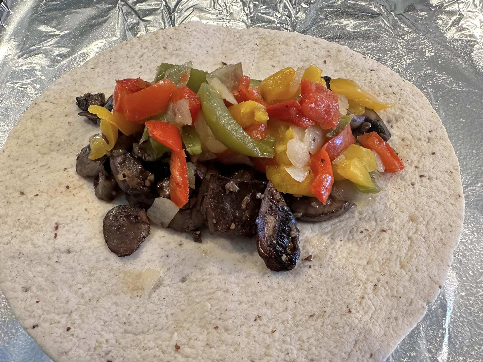 Cheesy Mushroom Pepper Wrap